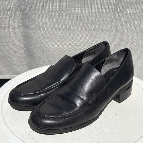 Franco Sarto New Bocca Slip on Black Leather Loafers - Picture 1 of 10